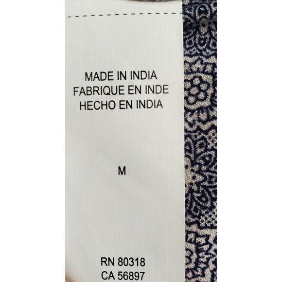 LUCKY BRAND Blazer Navy/Ivory Nubby Txtr Tweed Lined Button Close WOM MED Jacket - Picture 9 of 10